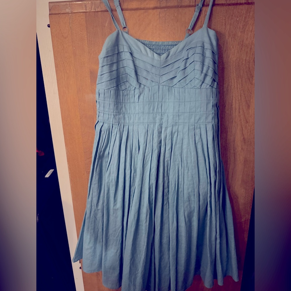 Light Blue Pleated Dress